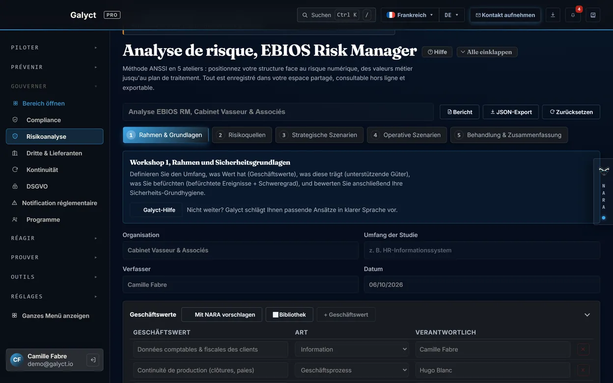 Risikoanalyse nach EBIOS RM, in fünf Workshops.
