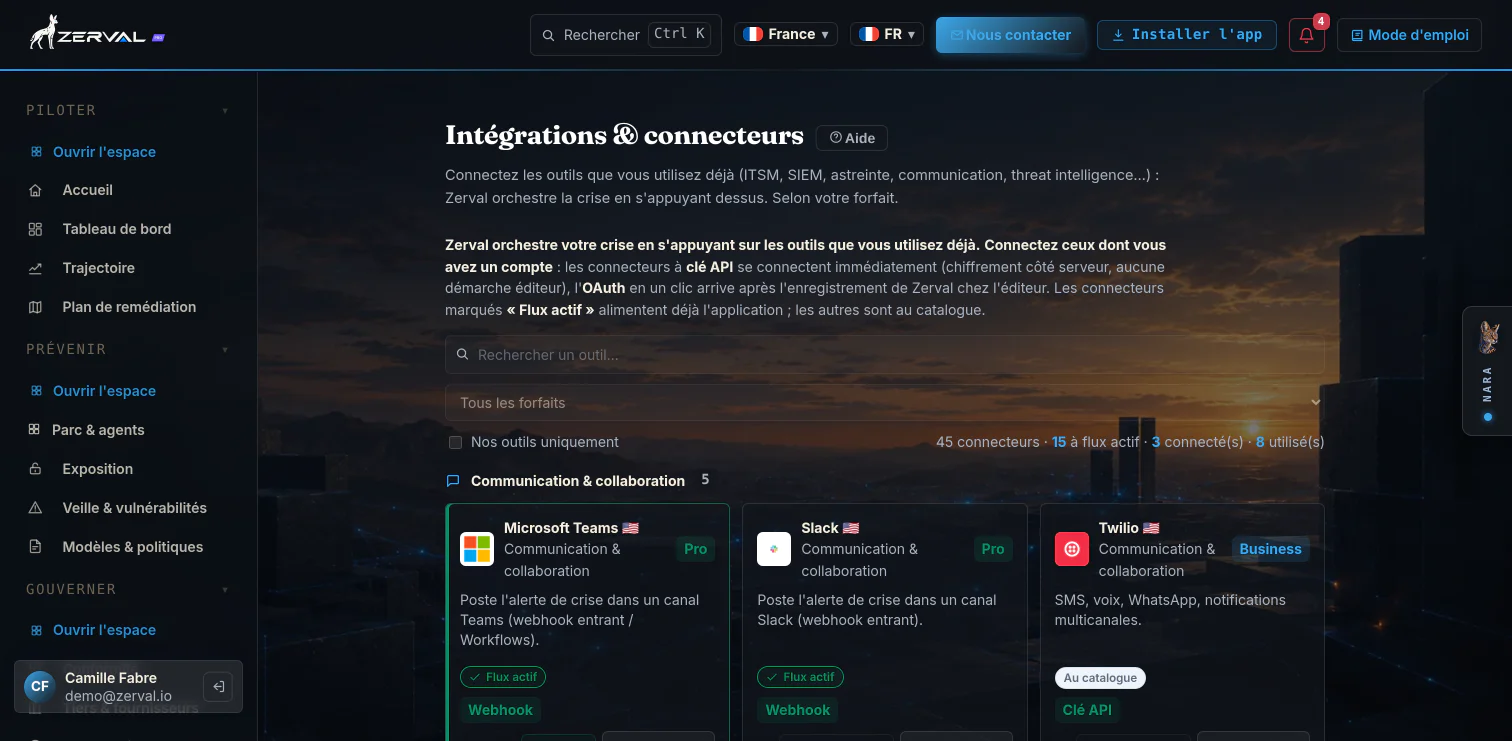 Module Connecter & surveiller, veille CERT-FR/CVE et flux de sources européennes