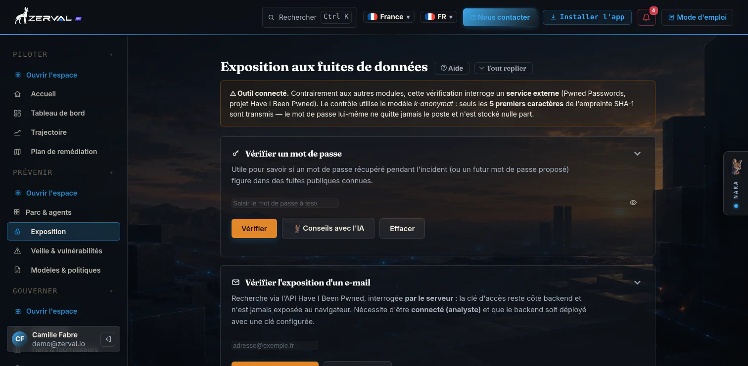 Galyct Pro, Exposition aux fuites de données, mots de passe et e-mails compromis (données d'exemple)